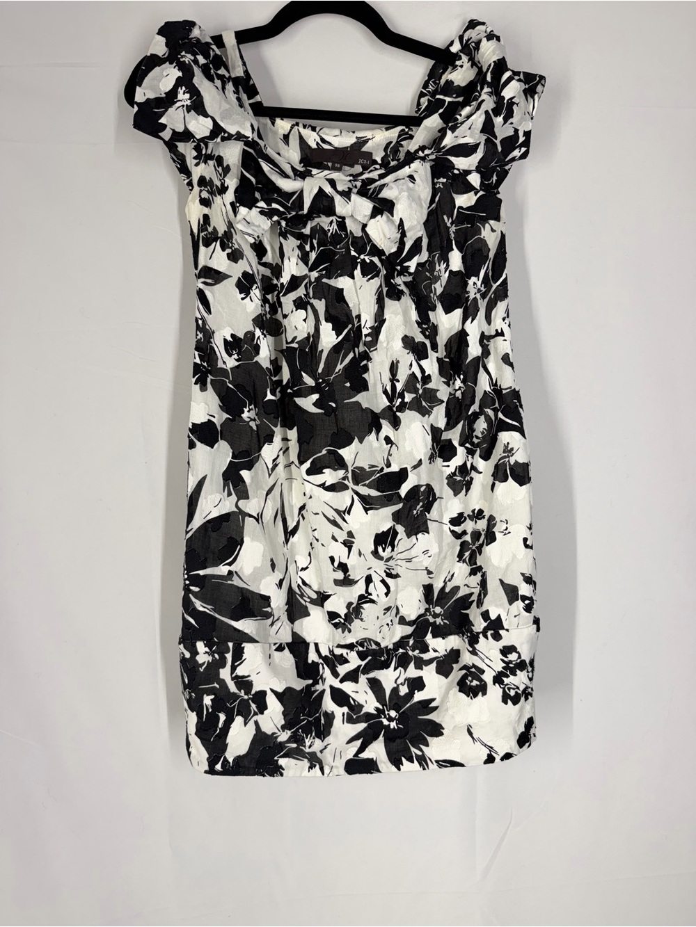J. Crew Black and White Floral Midi Dress